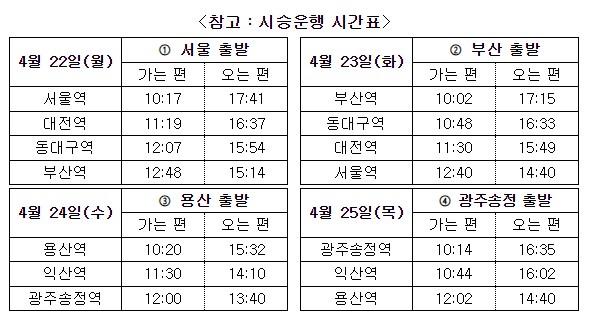 KTX 청룡 시승 신청