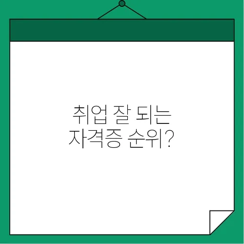취업 잘 되는 자격증 순위?