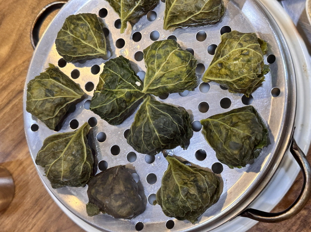 삼채곰취만두