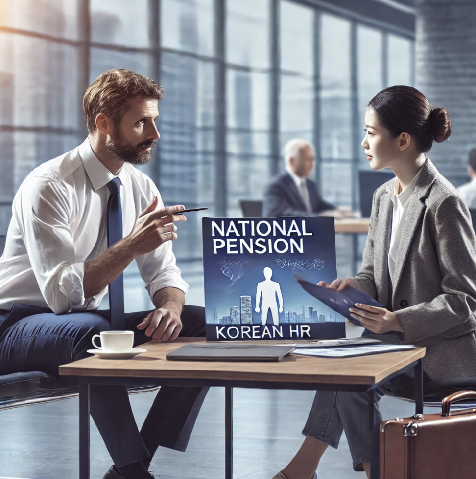 외국인 근로자가 국민연금 혜택을 논의하는 모습