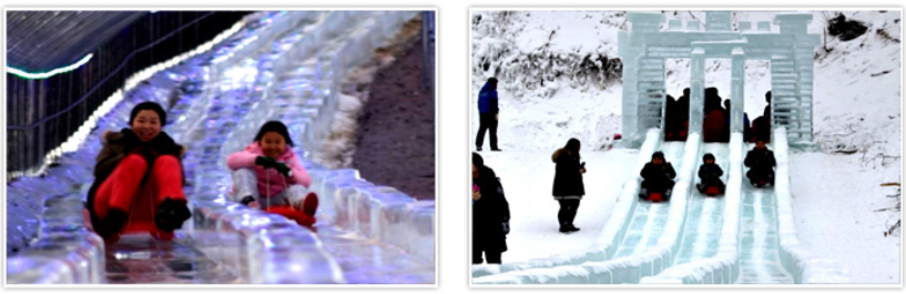 겨울 여행 청양 알프스마을 얼음분수축제 놀거리 눈썰매장
