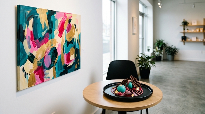 dessert collaborated with one of a local painter