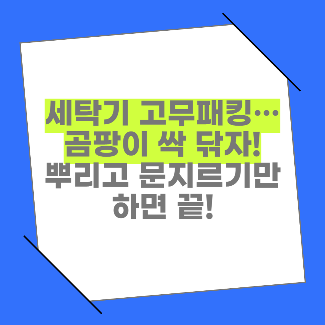 세탁기 고무패킹 곰팡이 제거, 집에 있는 이것만 있으면 OK