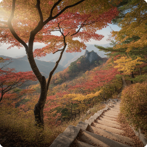 2025년 단풍 절정 시기 &ndash; 강원&middot;경상 단풍 명소 가상 이미지