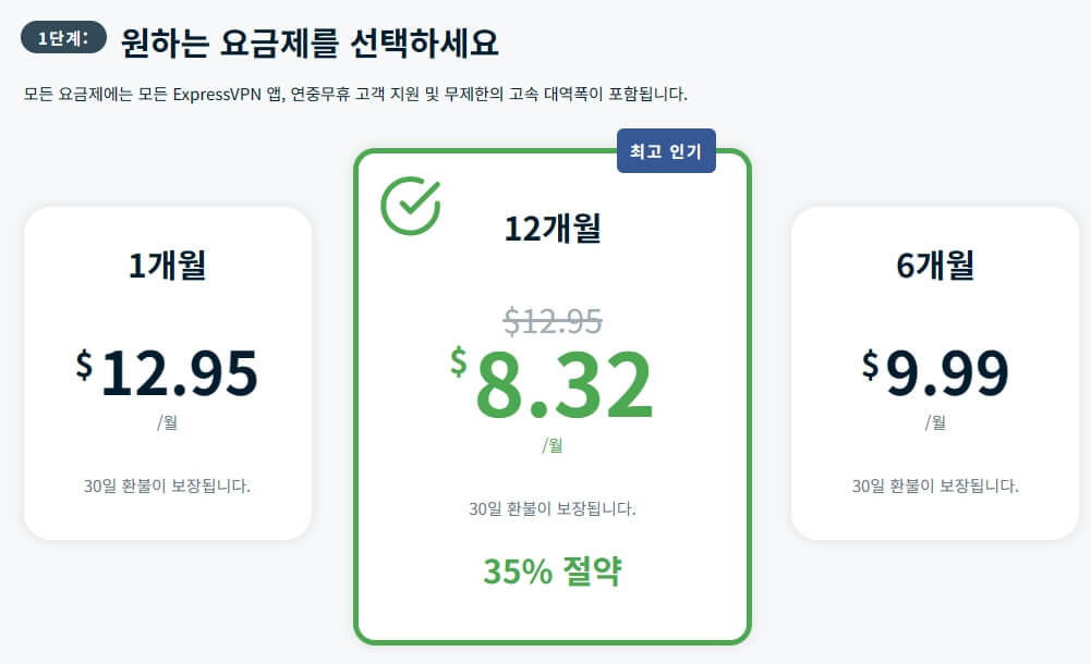 Express VPN 요금제