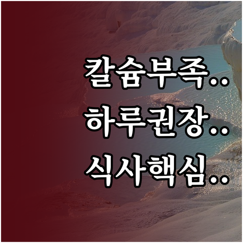 하루 칼슘 권장량과 효과적으로 채우는..
