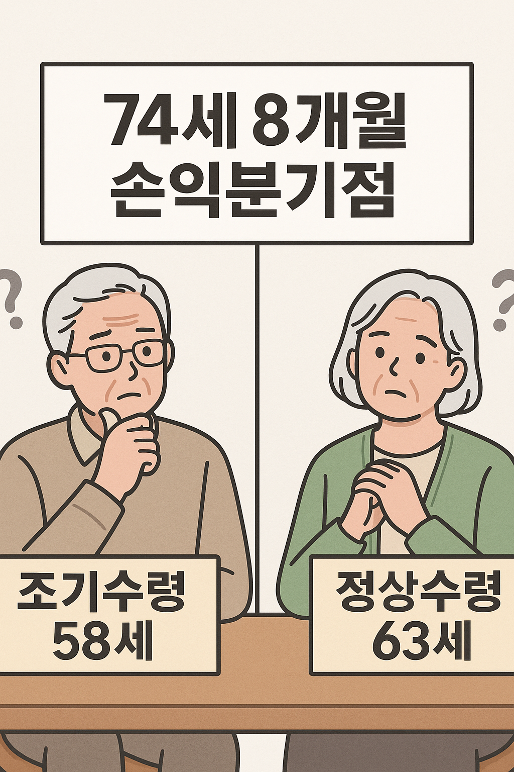 국민연금 조기수령 vs 정상수령, 뭐가 더 유리할까? (200만원 기준 실전 비교, 66년생&middot;67년생&middot;68년생&middot;69년생 정년 연장)