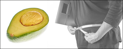 아보카도 반 쪽과 체중조절중인 남자