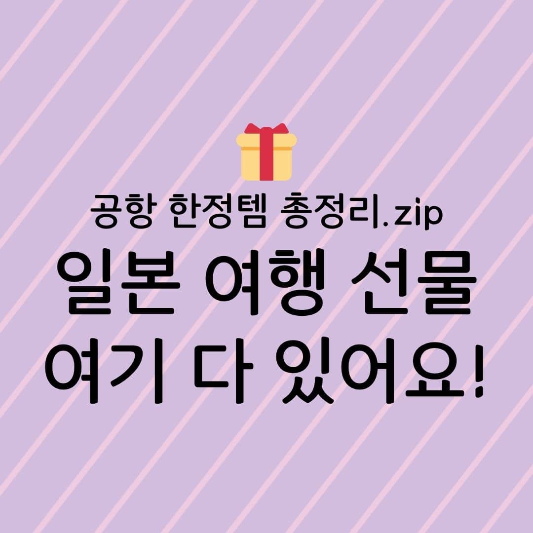 공항 한정템 총정리.zip 일본 여행 선물 여기 다 있어요!