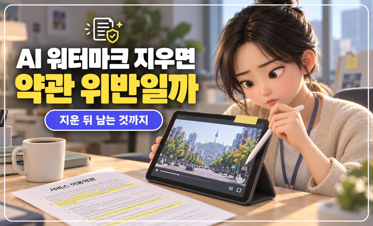 지운 로고 자리를 들여다보는 AI 워터마크 제거 고민