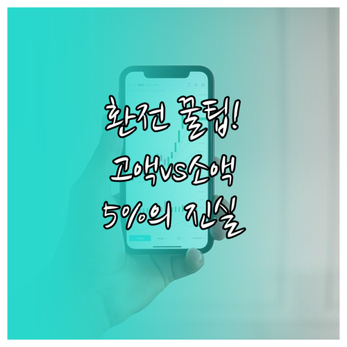 고액 소액 환전 시 우대율 5% 차이..