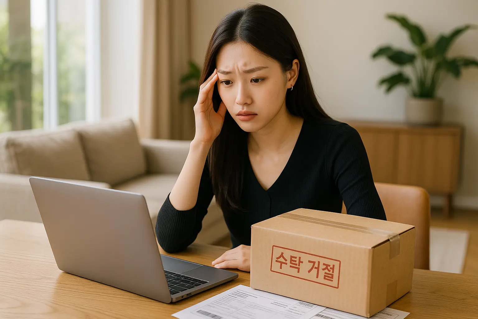 택배 수탁 거절 사유 확인하는 이미지