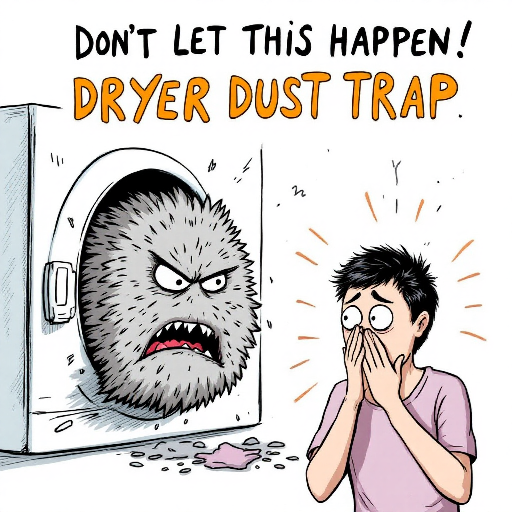 건조기 먼지 제거의 중요성을 강조하는 썸네일 이미지입니다.