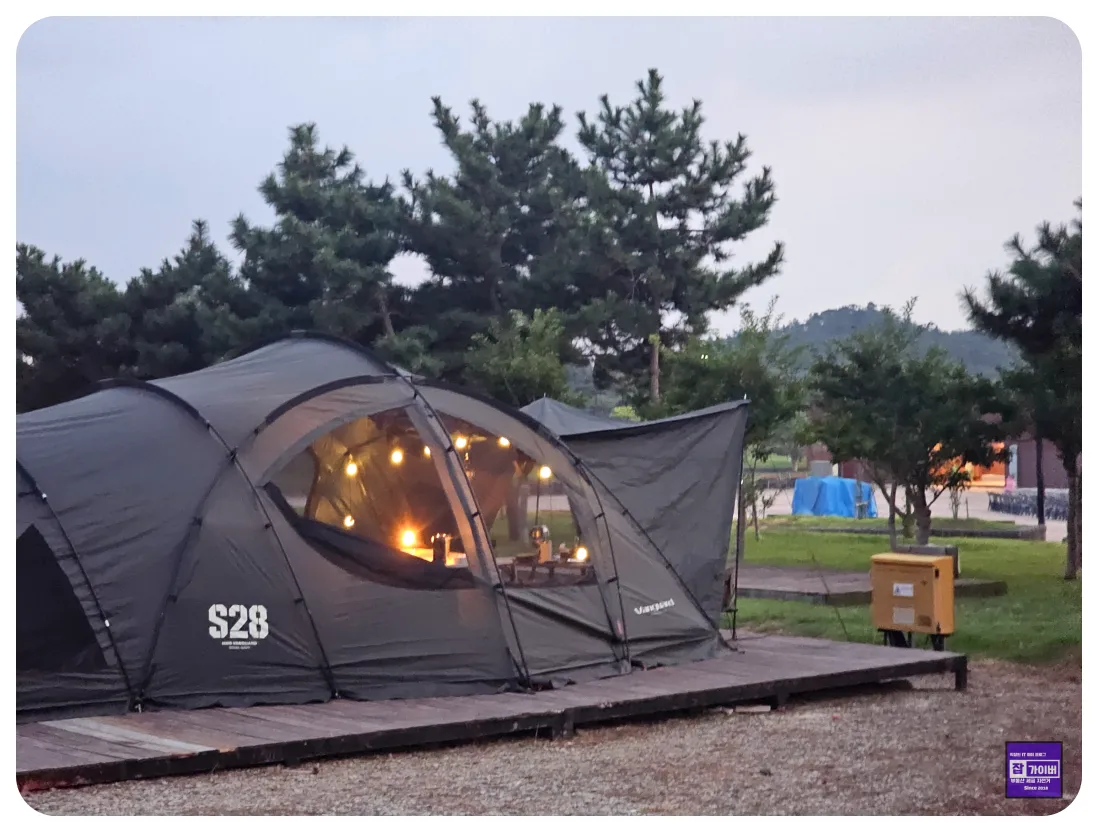 캠핑 바베큐 식사 준비