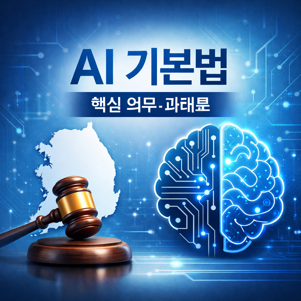 2026년 1월 22일 시행된 한국 AI기본법을 중심으로, 고영향 인공지능&middot;생성형 AI 표시 의무, 영향평가, 시정명령과 과태료(최대 3천만원) 등 실무에서 바로 필요한 내용을 정리합니다