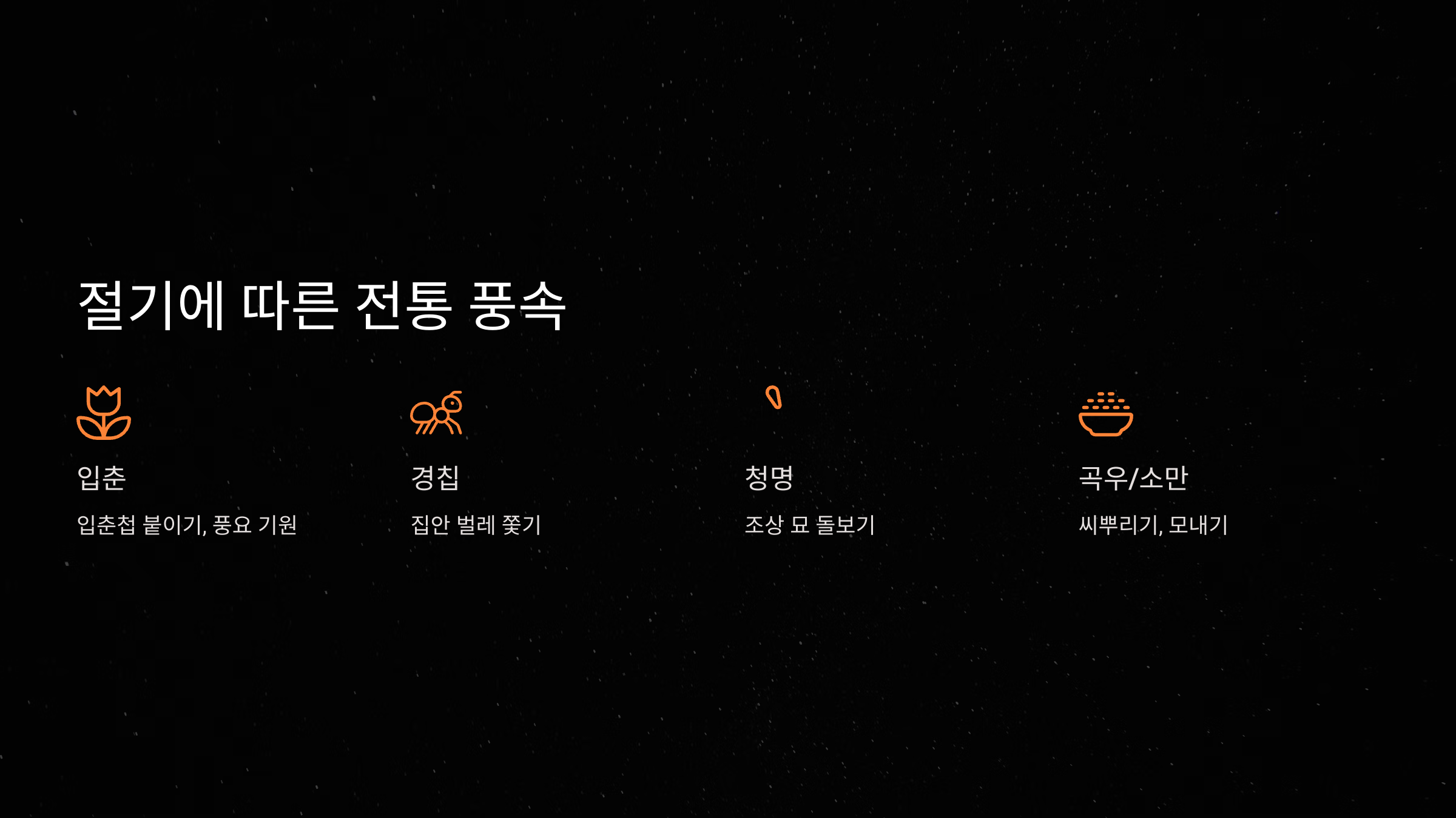 절기에 따른 전통 풍속