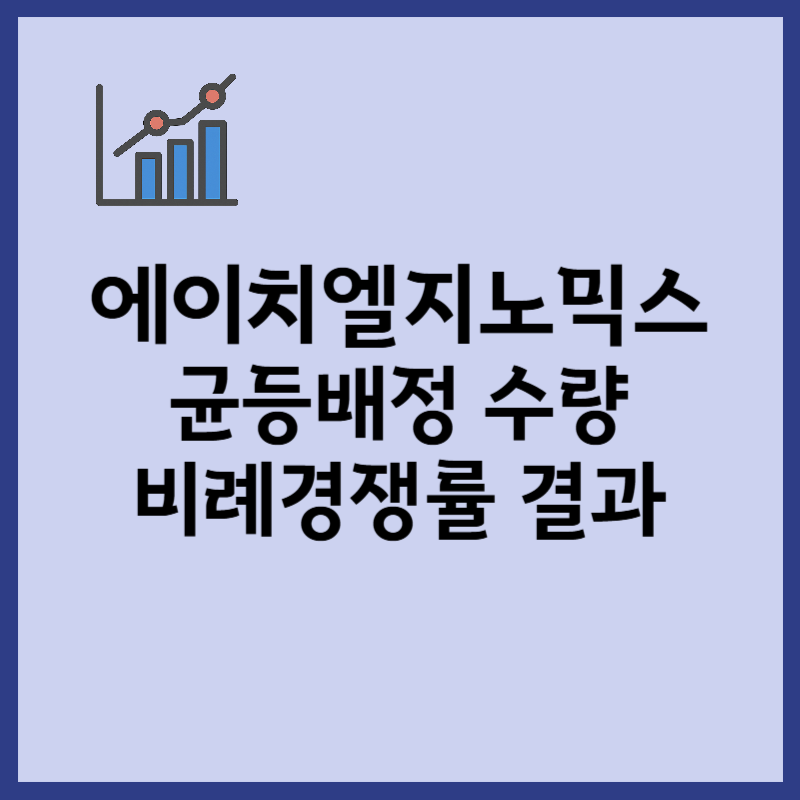 에이치엘지노믹스 균등배정수량 비례경쟁률 결과