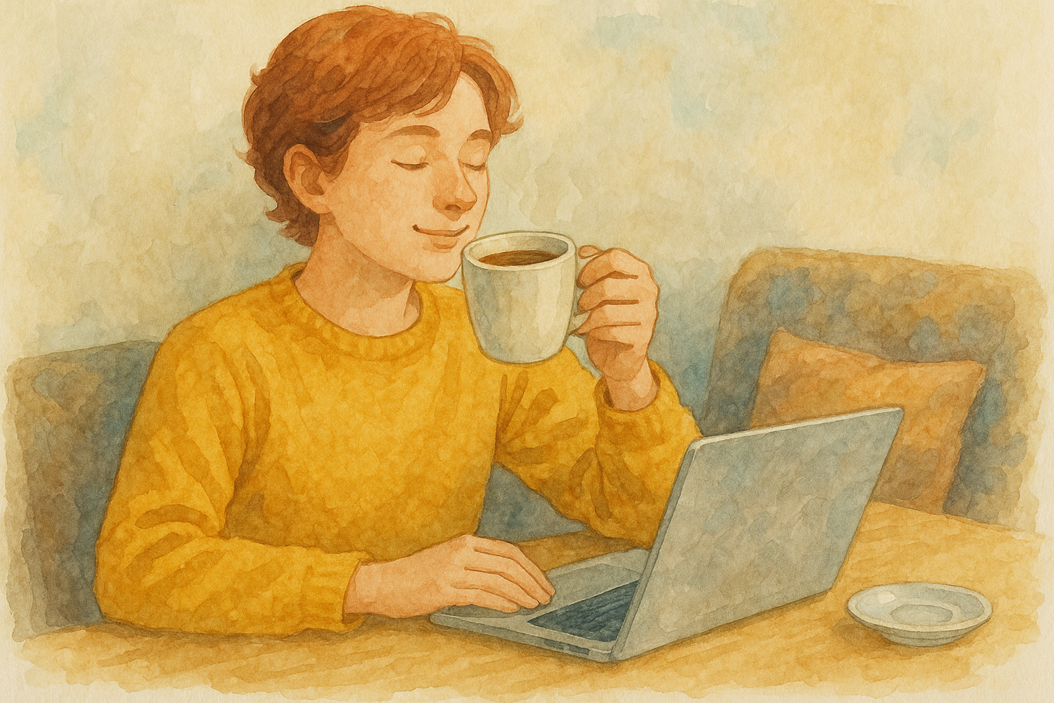 따뜻한 커피와 함께한 여유