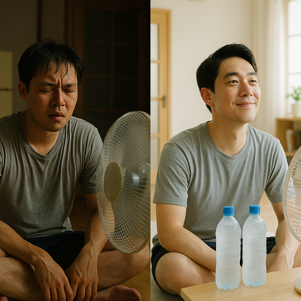 선풍기 바람을 더 시원하게 느끼게 하는 방법의 이미지