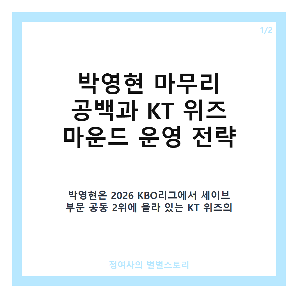 박영현 마무리 공백 속 KT 위즈 하반기 순위 경쟁 전망과 대책 분석 카드뉴스 1
