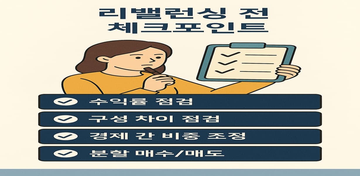 리밸런싱 전 체크포인트 4가지를 정리한 인포그래픽