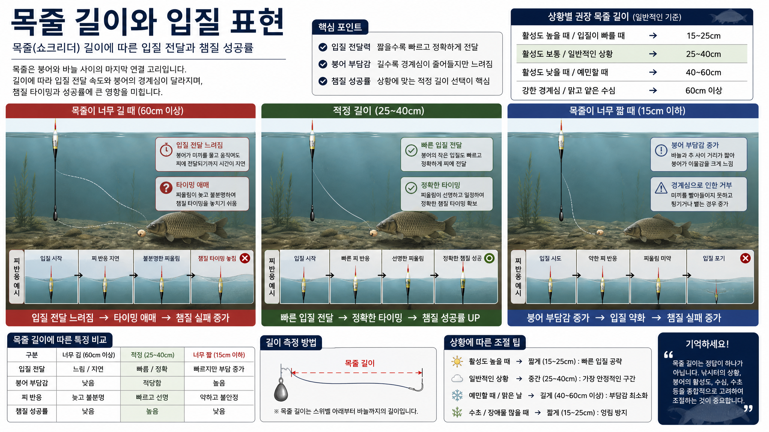 목줄길이와 입질표현
