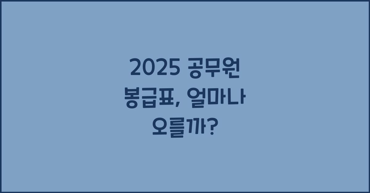 2025 공무원 봉급표