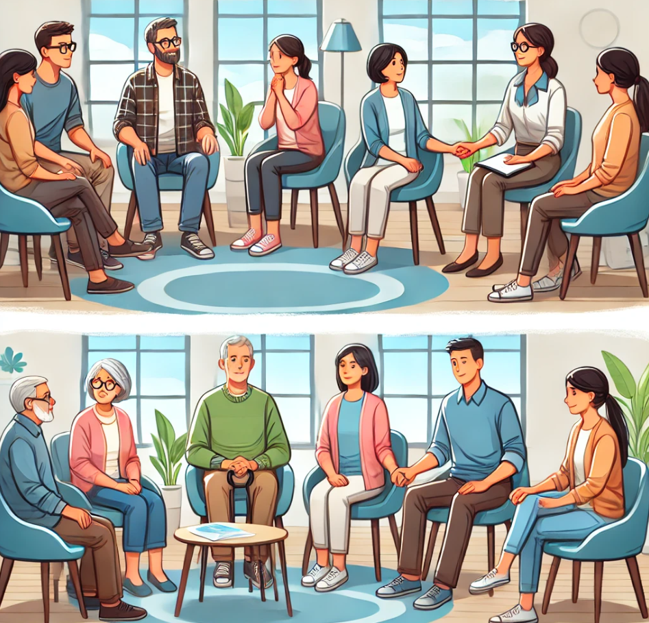 치매안심센터의 치매와 관련된 가족 자조 모임의 사진