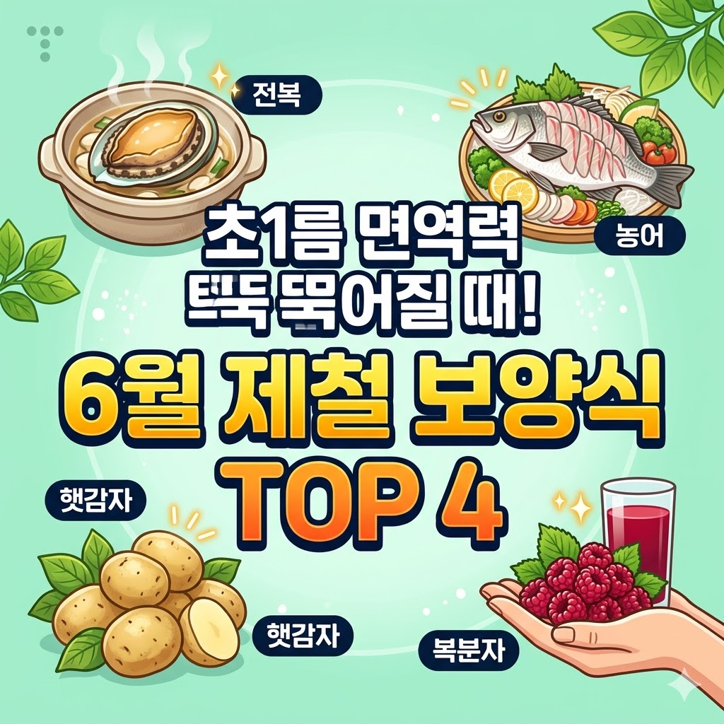 초여름 면역력 뚝 떨어질 때! 6월 제철 음식 및 보양식 TOP 4 (기력 회복 치트키)
