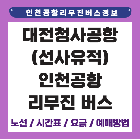 대전청사공항(선사유적) 인천공항 리무진 버스 시간표 요금 예매방법
