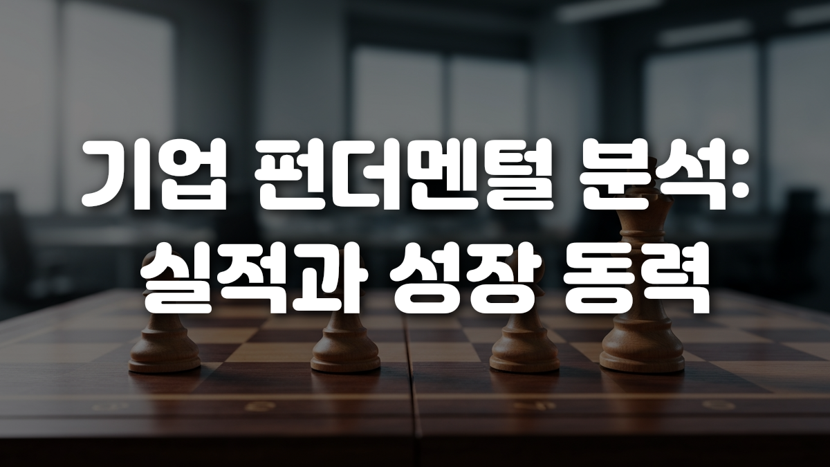 기업 펀더멘털 분석 실적과 성장 동력