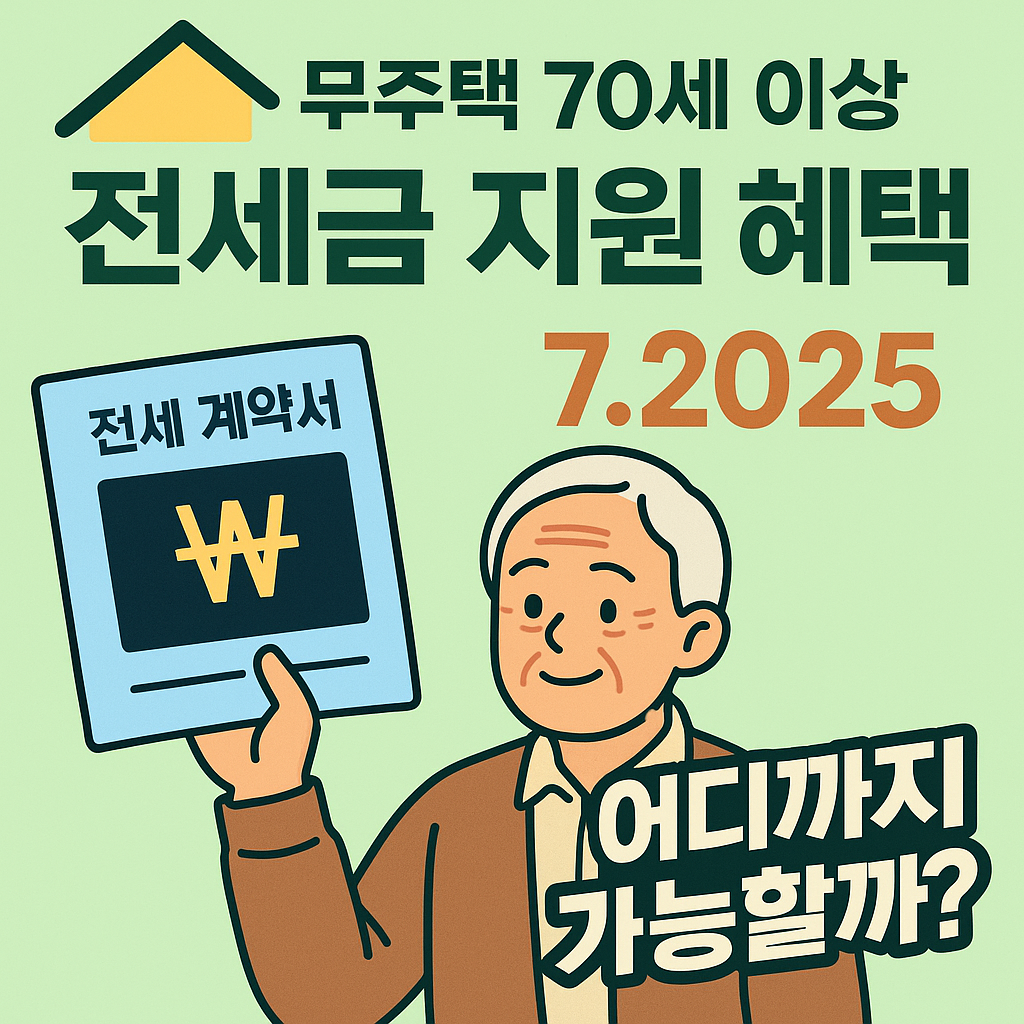 무주택 70세 이상 고령자 — 전세금 지원 혜택, 어디까지 가능할까?