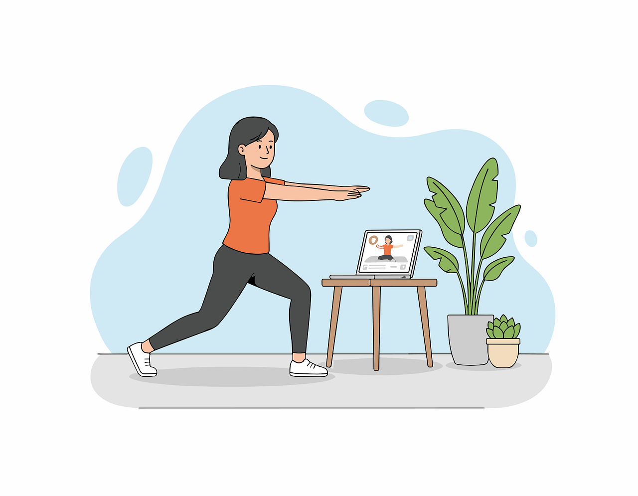 스트레칭하는 모습그림