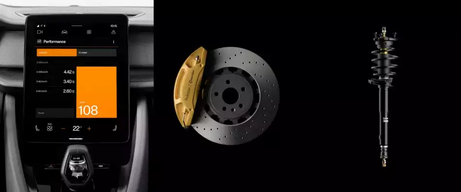 2024 폴스타 2 듀얼 모터 퍼포먼스 팩의 주요 품목입니다.