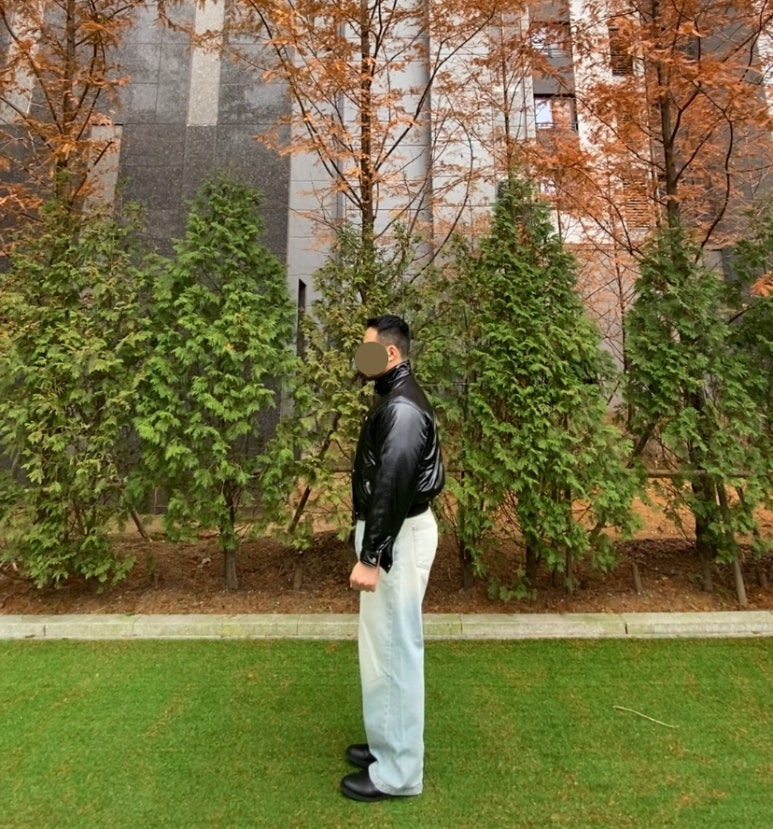 데일리룩('25. 11. 29.)마뗑킴 matinkim 하이그로시 패딩 점퍼 유광숏패딩 유광점퍼, 에러스익셉티드 연청 와이드 데님팬츠, 폴로 폴로랄프로렌 탈란 레더 남자 첼시부츠