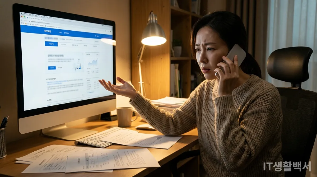 중고나라 사기 피해 발생 후 은행과 경찰에 즉시 신고하며 대처하는 모습.