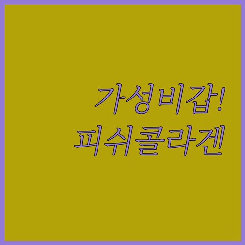 피부 관리를 위한 저분자 피쉬 콜라겐..