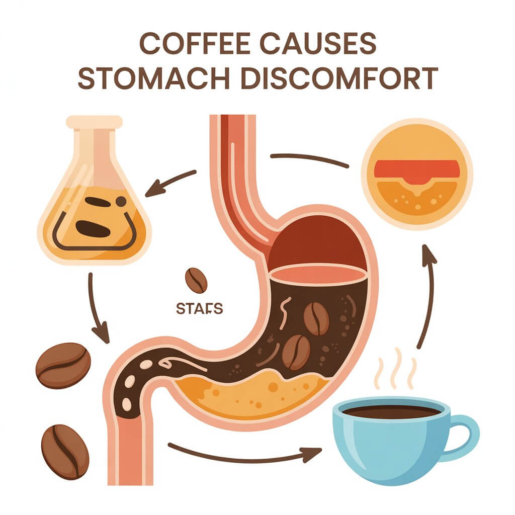 커피 마시면 속이 울렁거리는 것은 부작용인가?