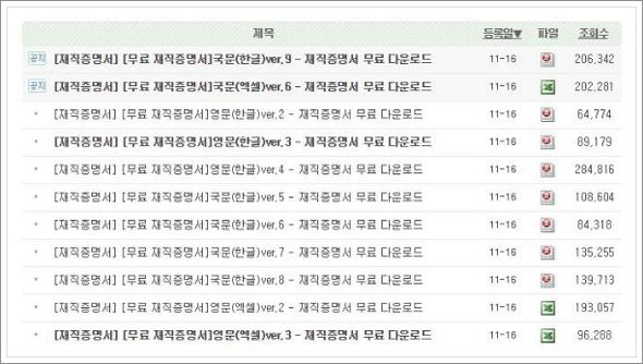 무료재직증명서양식