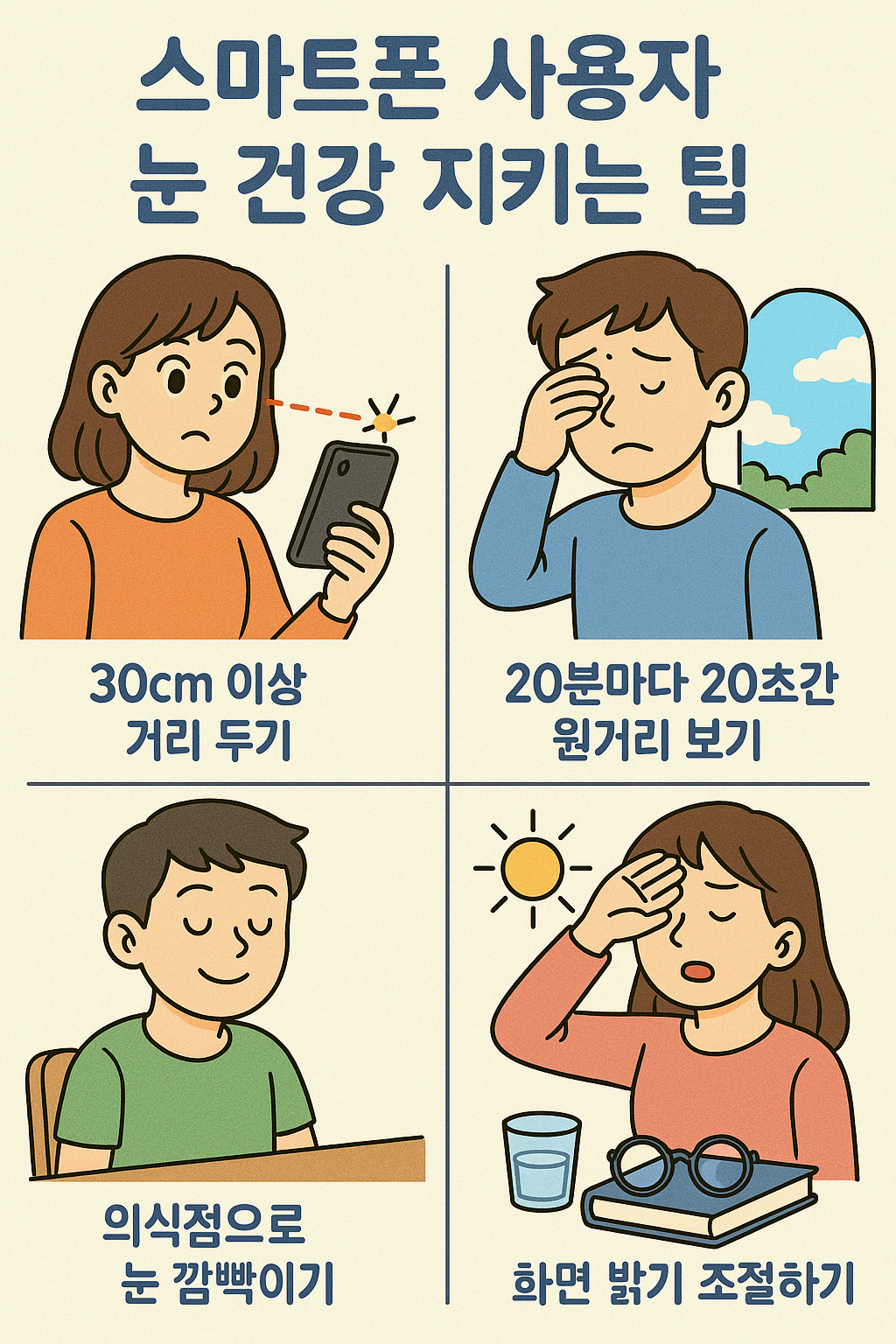 스마트폰 사용자 눈 건강 지키는 팁