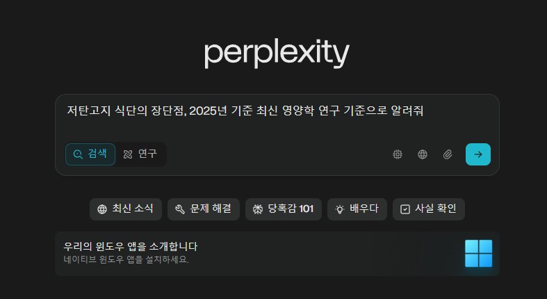 Perplexity AI 검색 사진
