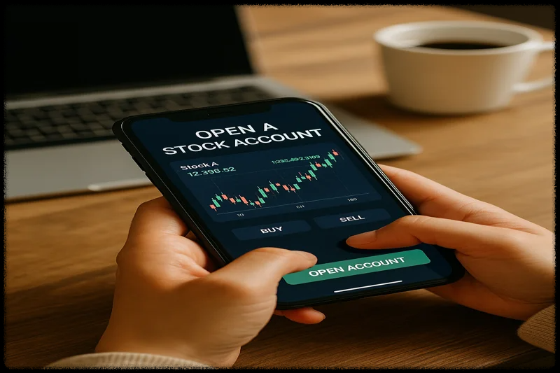 스마트폰으로 주식 계좌를 보는 화면