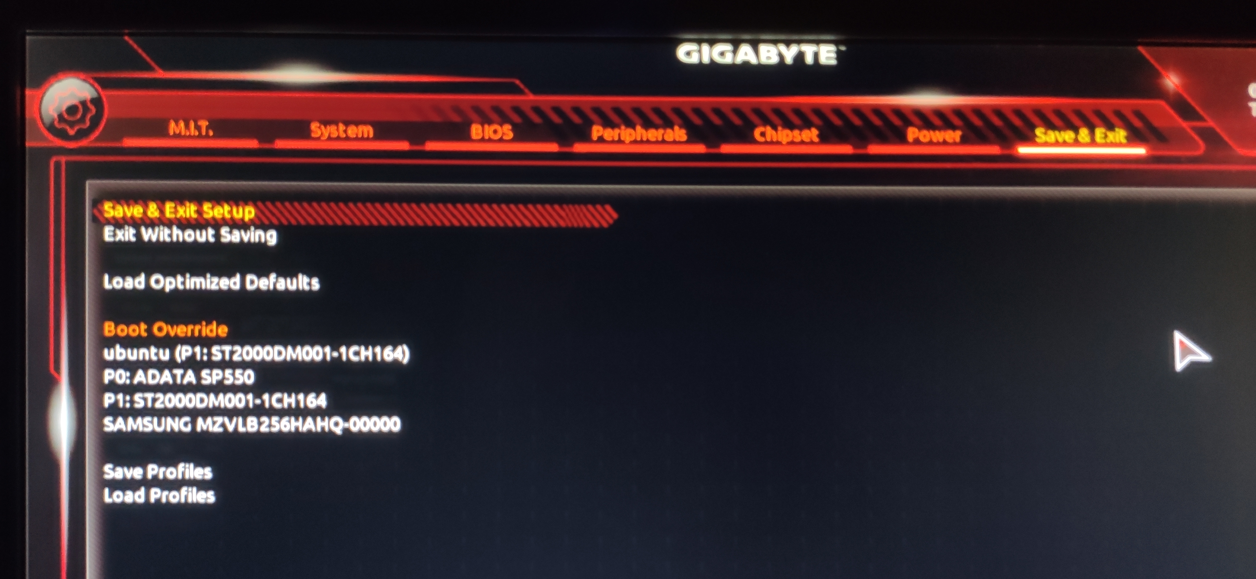 설정 내역을 저장하고 재부팅