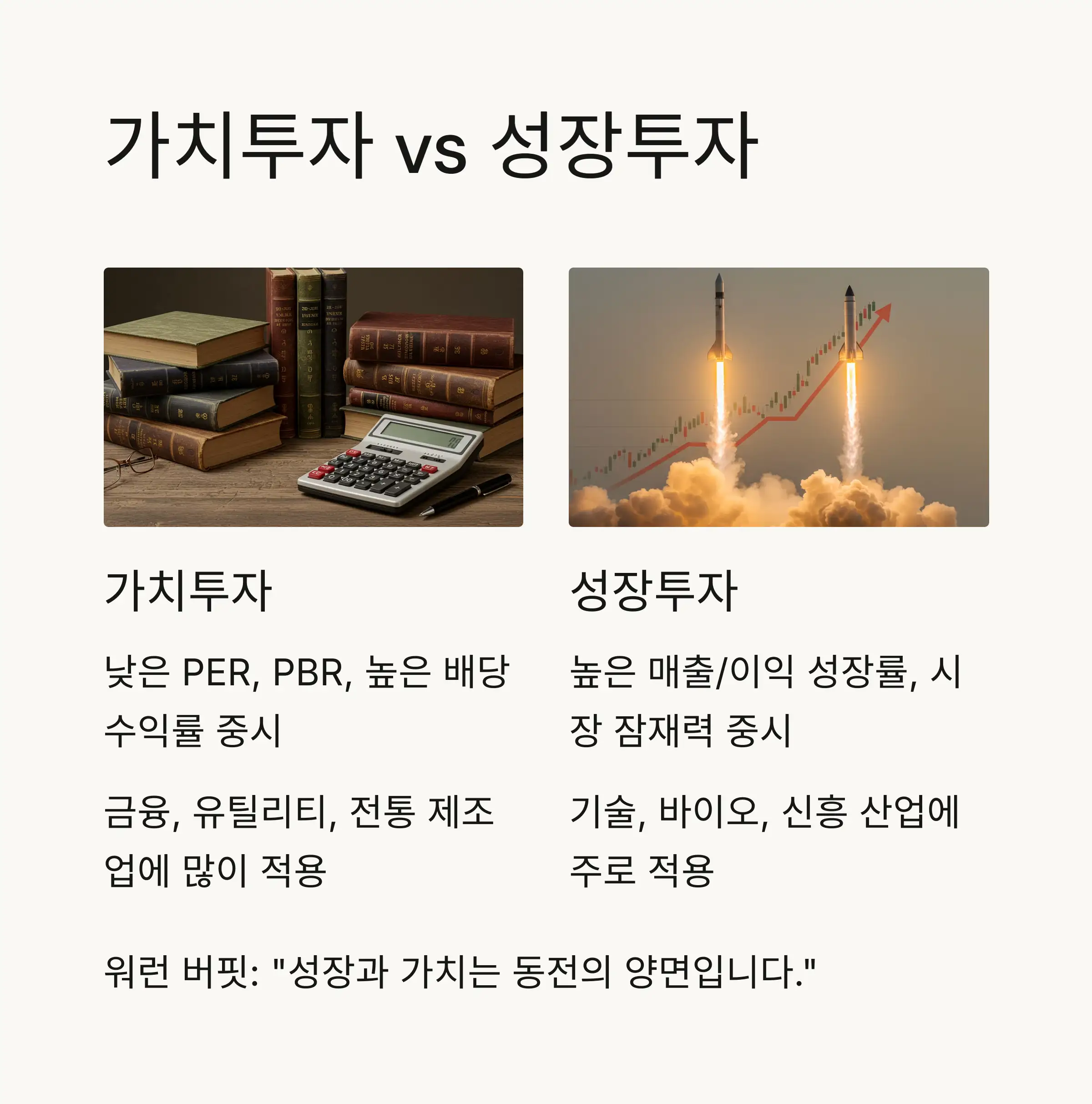 ⚖️ 가치투자와 성장투자의 비교