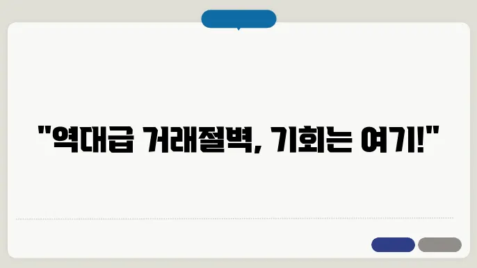 역대급 거래절벽, 지금이 매수 기회일까?