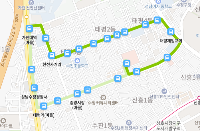 성남-78번-버스-노선-지도