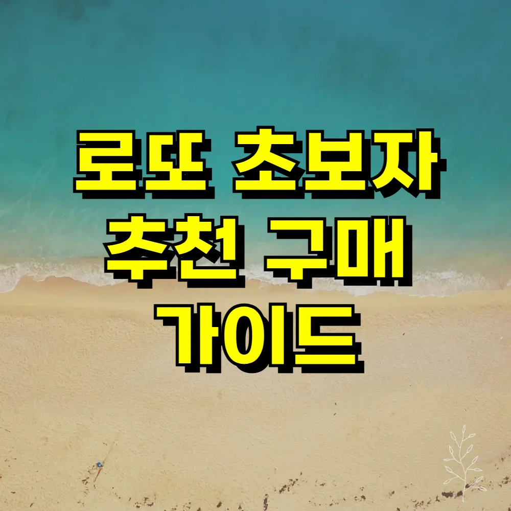 로또 초보자 추천 구매 가이드