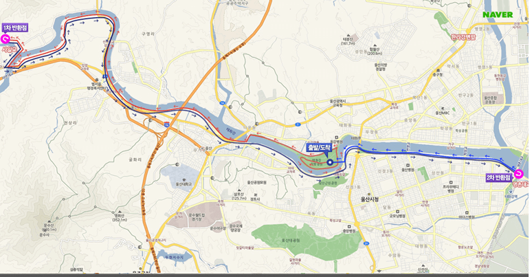 태화강국제마라톤대회-코스지도