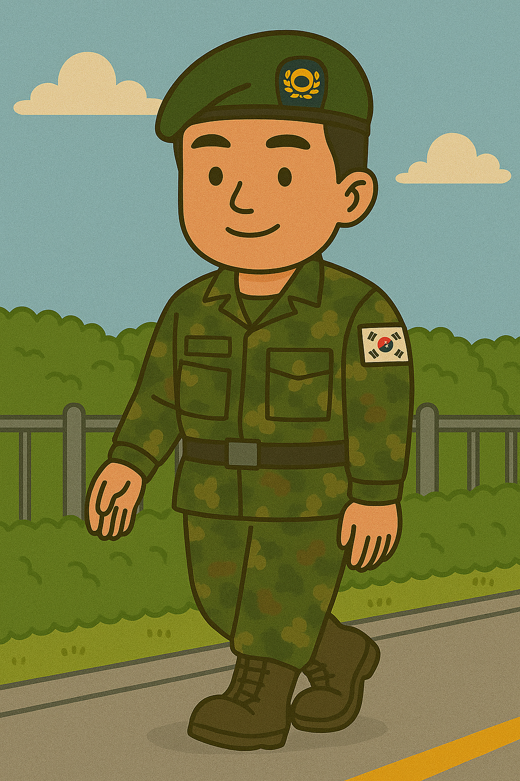 장기복무중인 군인의 모습