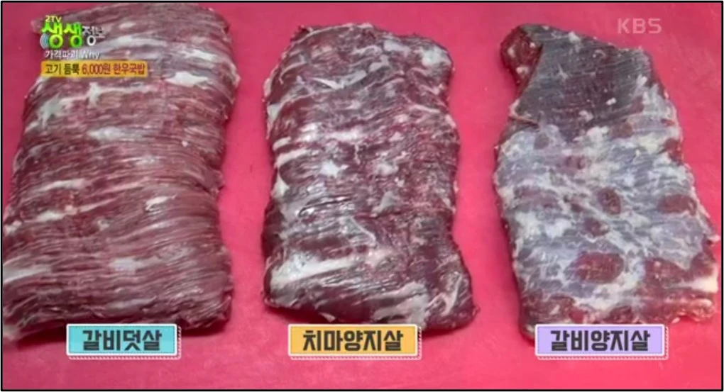 한우 국밥에 사용되는 고기 종류